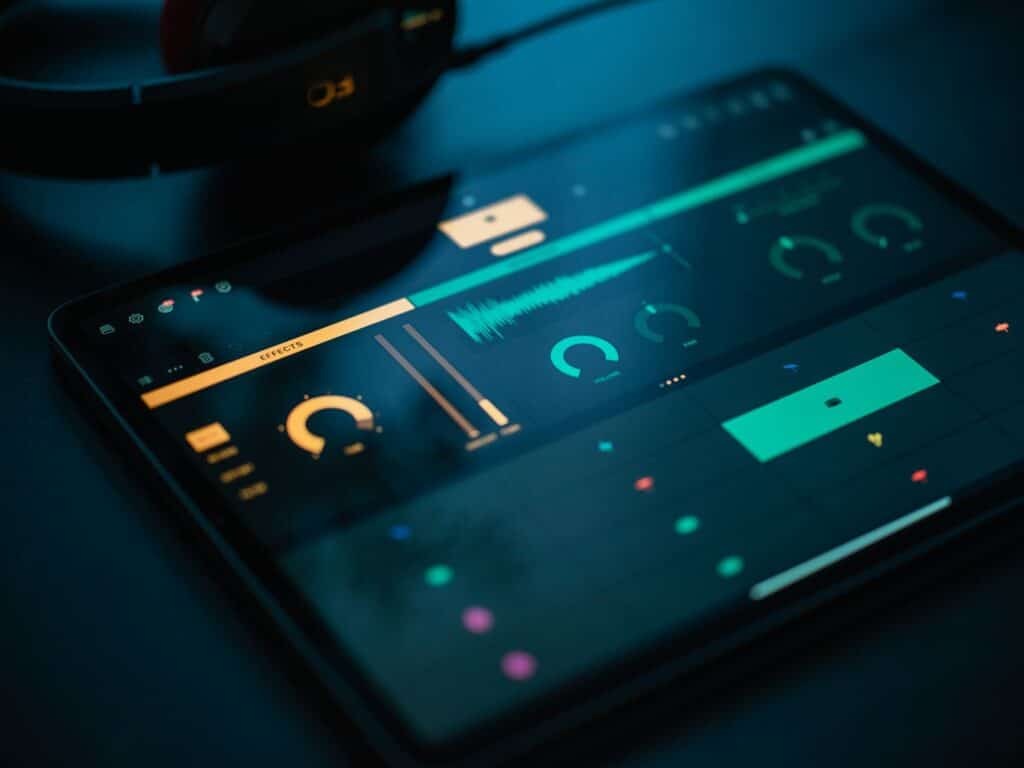 tablet with music editor app