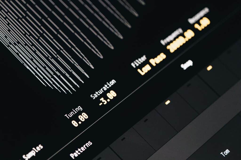 touchscreen of sound mixer